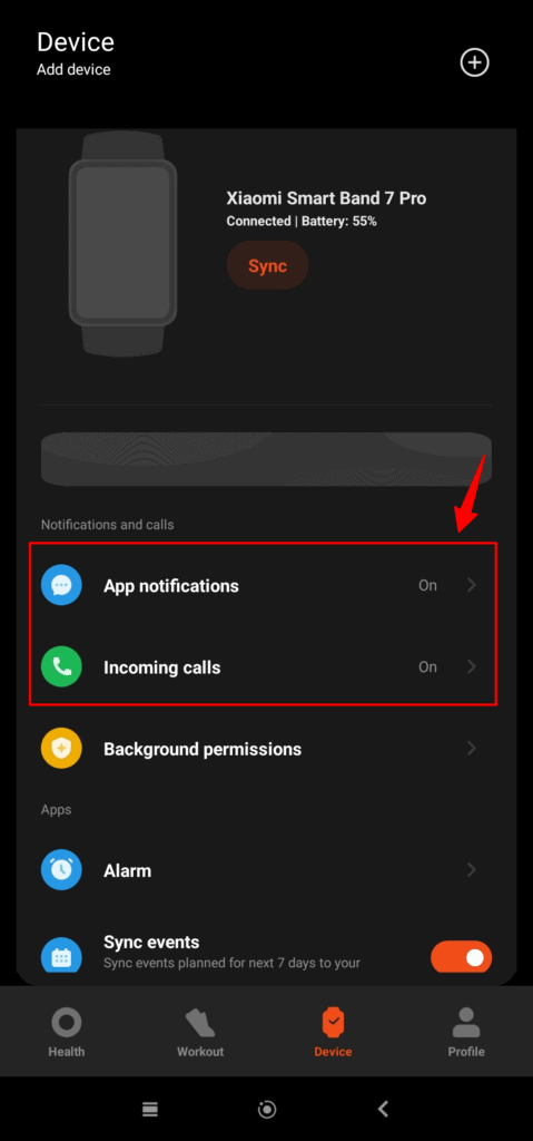 Activer la notification sur les montres Xiaomi